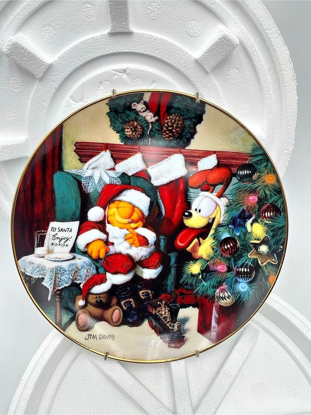 Vintage Enesco Garfield Christmas Edition Christmas Plate F6060 Multicolor